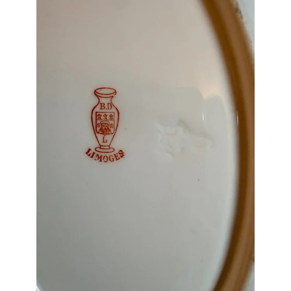 Antique Limoges BAWO & DOTTER LIMOGES Porcelain Platter Yellow Floral Gold